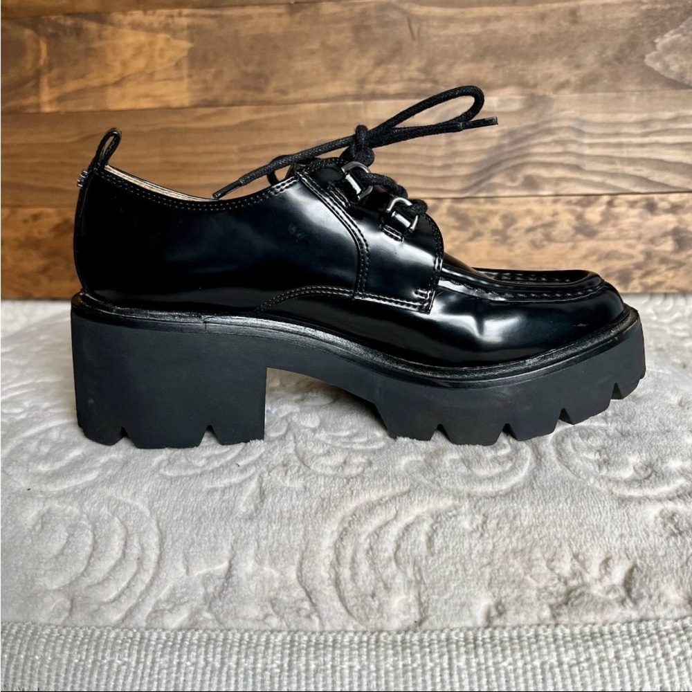 Sam Edelman Monna Sz 8 Black Lug Sole Loafers Y2K Platform Emo EUC H8502S1001 - Picture 7 of 13